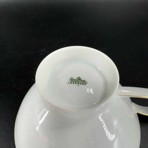 Rosenthal Germany 3680 White Gold Band Black Lines Tea Cup And Saucer Set 2 - Picture 7 of 16